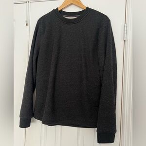 BC Clothing Waffle knit/ Sherpa Lined crew neck sweater Size M